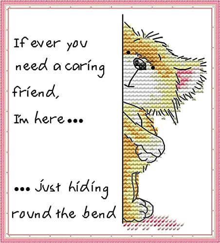 Image of Amiiba Stamped Cross Stitch Kits, Cute Animal Kitten DIY 11CT 7.1x7.8 inch (Cat)