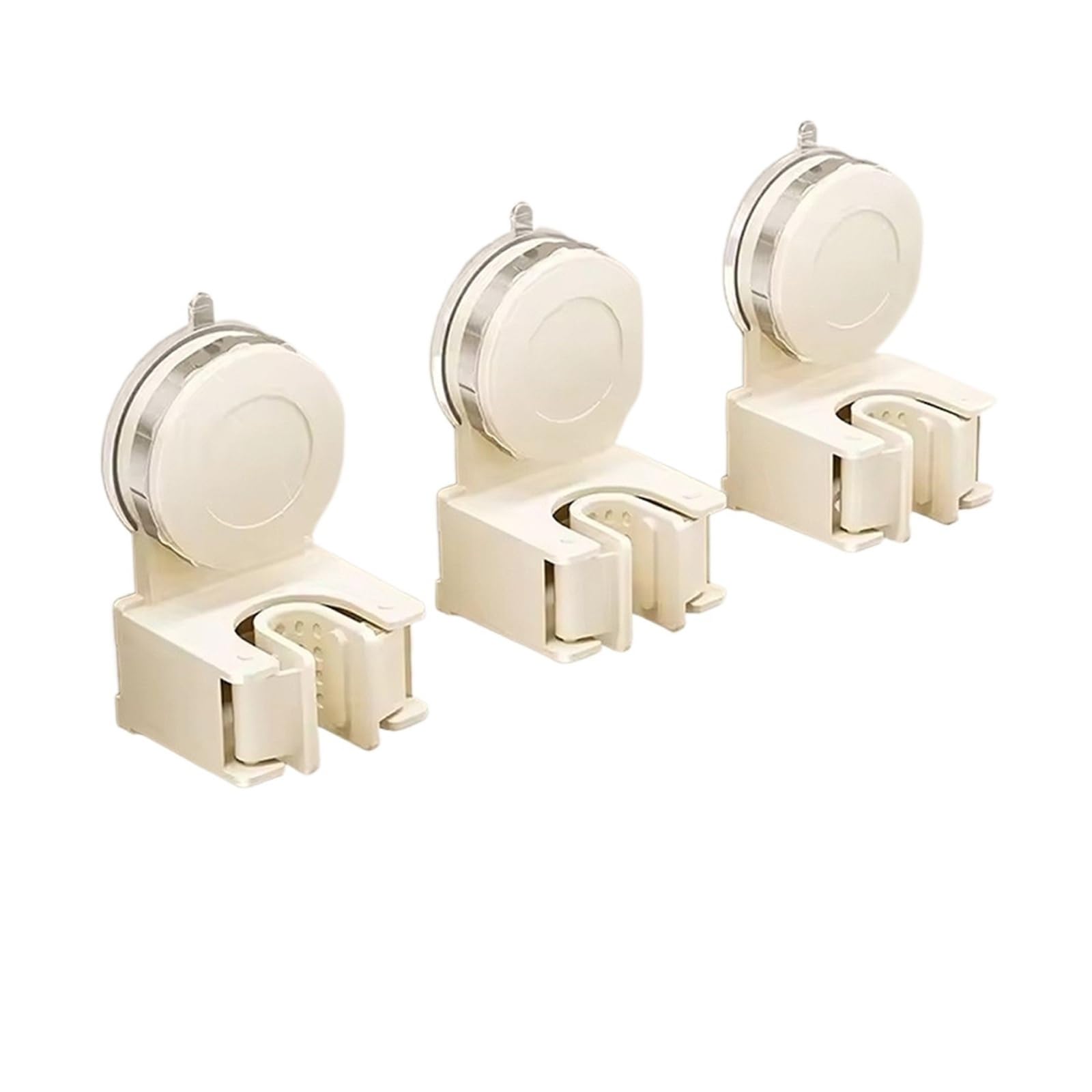 Zguouzantye White 3 Pcs Wall Suction Mop Rack No Drilling Required