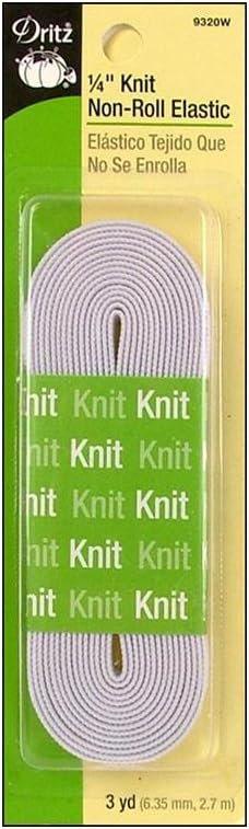 Elastico Anti-Rotolamento Dritz 9307W Bianco - Larghezza 2,5 Cm Per Cucito E Hobby - 3