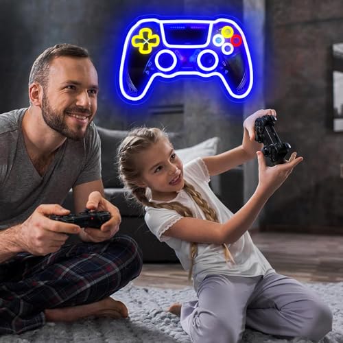 Image of Game Room Neon Sign,Game Neon Lights Wall Decor for Internet Cafe, Gaming Room, Man cave, Bedroom Gift Art for Boys Girls Fans Gamer-15.8 x 10 IN-USB Powered-Acrylic