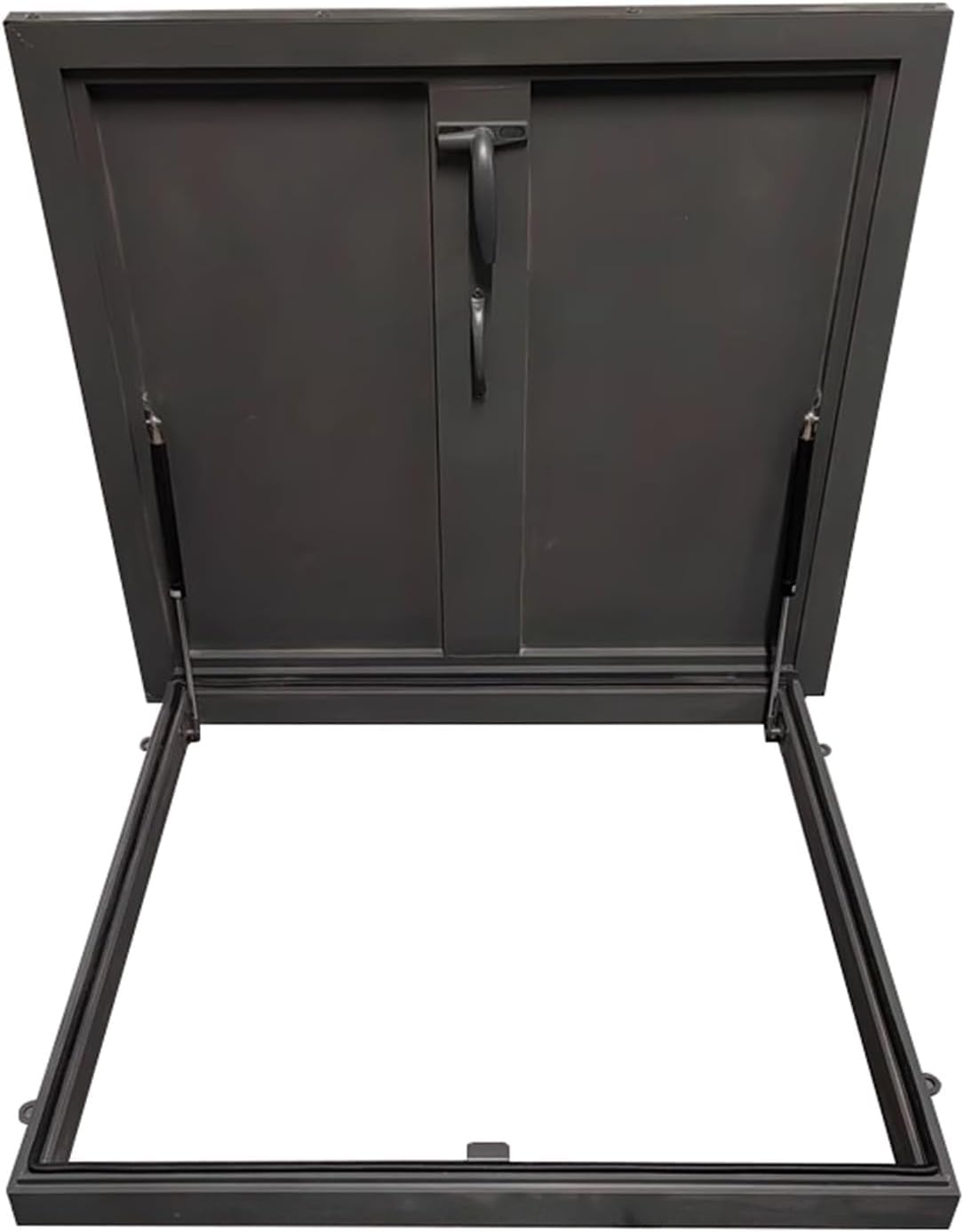 VUIKLCty Basement Loft Access Safety Door Hydraulic Hinged Manhole Cover(70x70CM/27.6x27.6in)