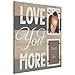 Gallery Solutions 15FW1359 2 Collage Wall Hanging Picture, 4x6 LOVE YOU MORE PLANK FRAME with 2-4X6 OPENINGS, Brown