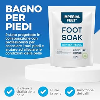 Pediluvio di Qualità con Olio di Tea Tree e Sale di Epsom | Trattamento Anti Funghi per Unghie e Piede d'Atleta | Idratante e Deodorante | Esfoliante
