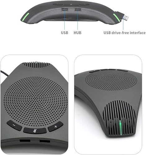 Miniatura 6 de Altavoz y micrófono de conferencia, micrófono USB omnidireccional de 360°, captación de voz clara, micrófono de computadora con reducción de ruido