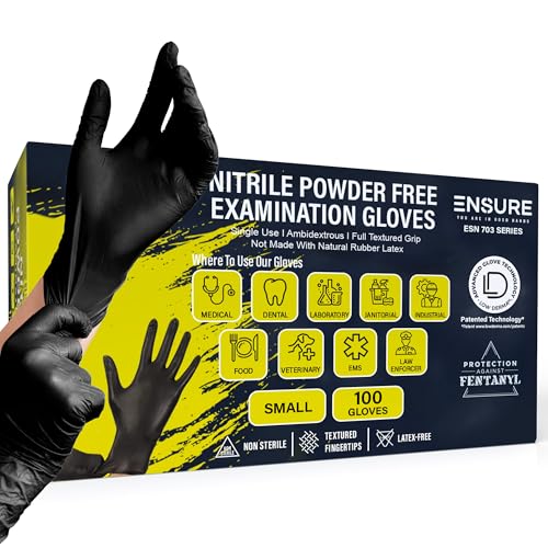 Ensure Black Nitrile Gloves