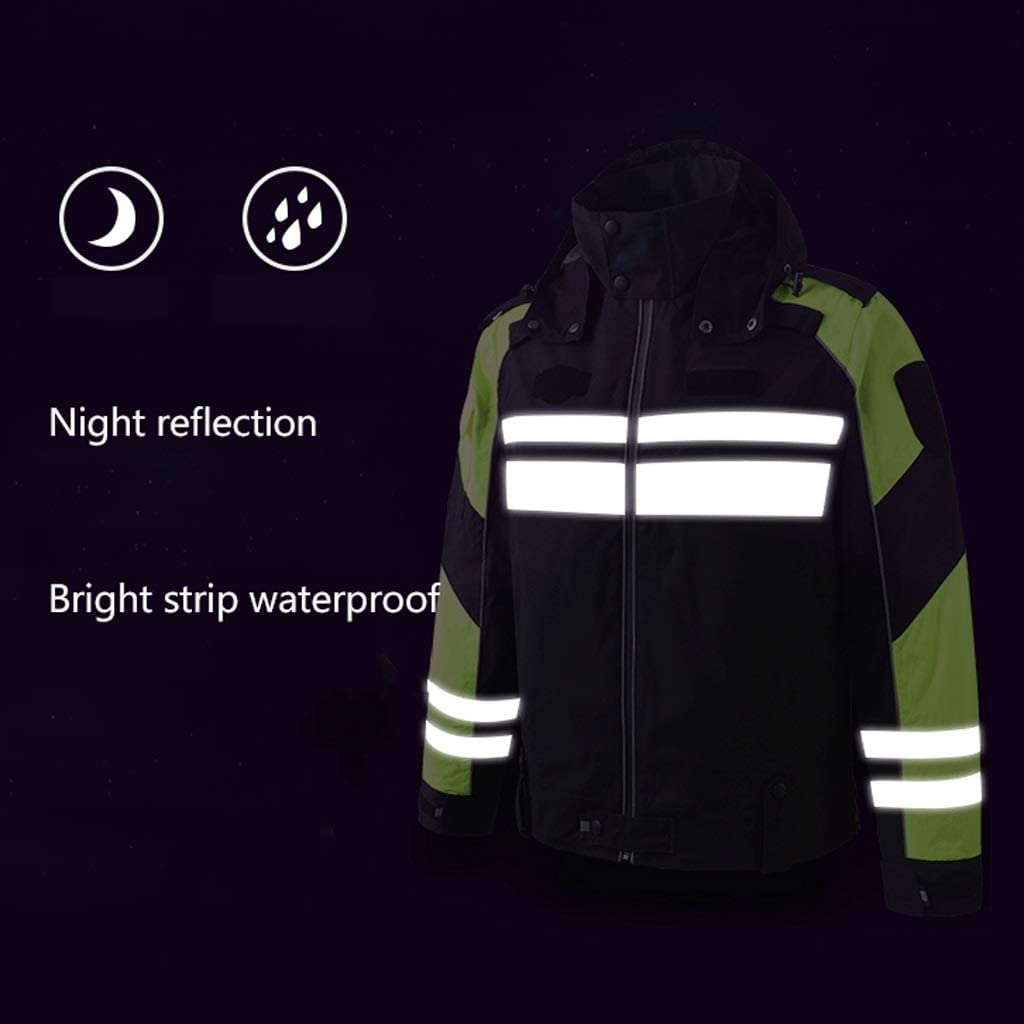 Chalecos Reflectantes de Alta Visibilidad, Chaqueta de Trabajo Ciclista Reflectante Oxford Negro L-3XL(XL)