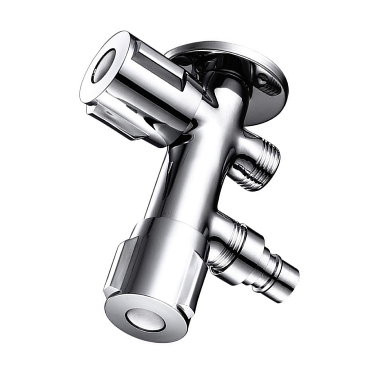 SHINEOFI Válvula de Cierre Doble para Lavadora Diseño Simple y Material de Acero Inoxidable, Práctica Prueba de Fugas para Cocina y Baño