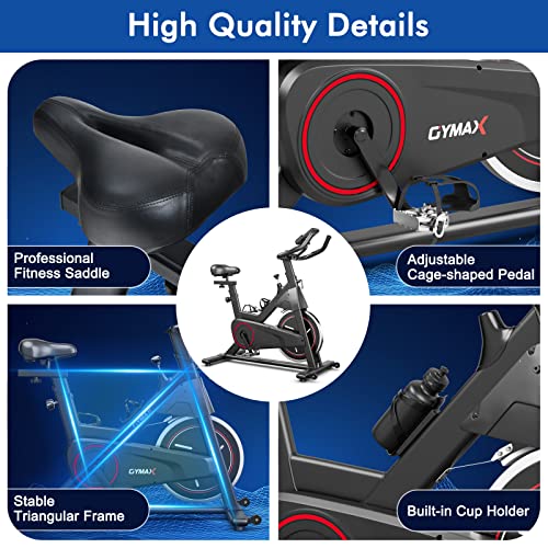 Gymax Indoor Exercise Bike, Stationary Cycling Bike With Lcd Monitor & Adjustable Seat, Quiet Ride Bike For Home Gym Cardio Training Workout Fitness #TOP1