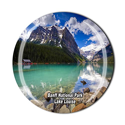Imán decorativo 3D cristal Lake Louise Canadá 5x5 cm miniatura 1