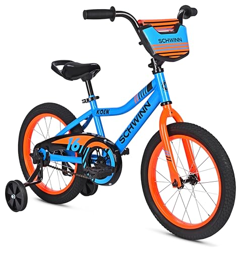 Schwinn Koen 16-Inch Bike for Kids Ages 5-7 Built for Safety and Comfort Quick Assembly Beginner Training Wheel Bicycle