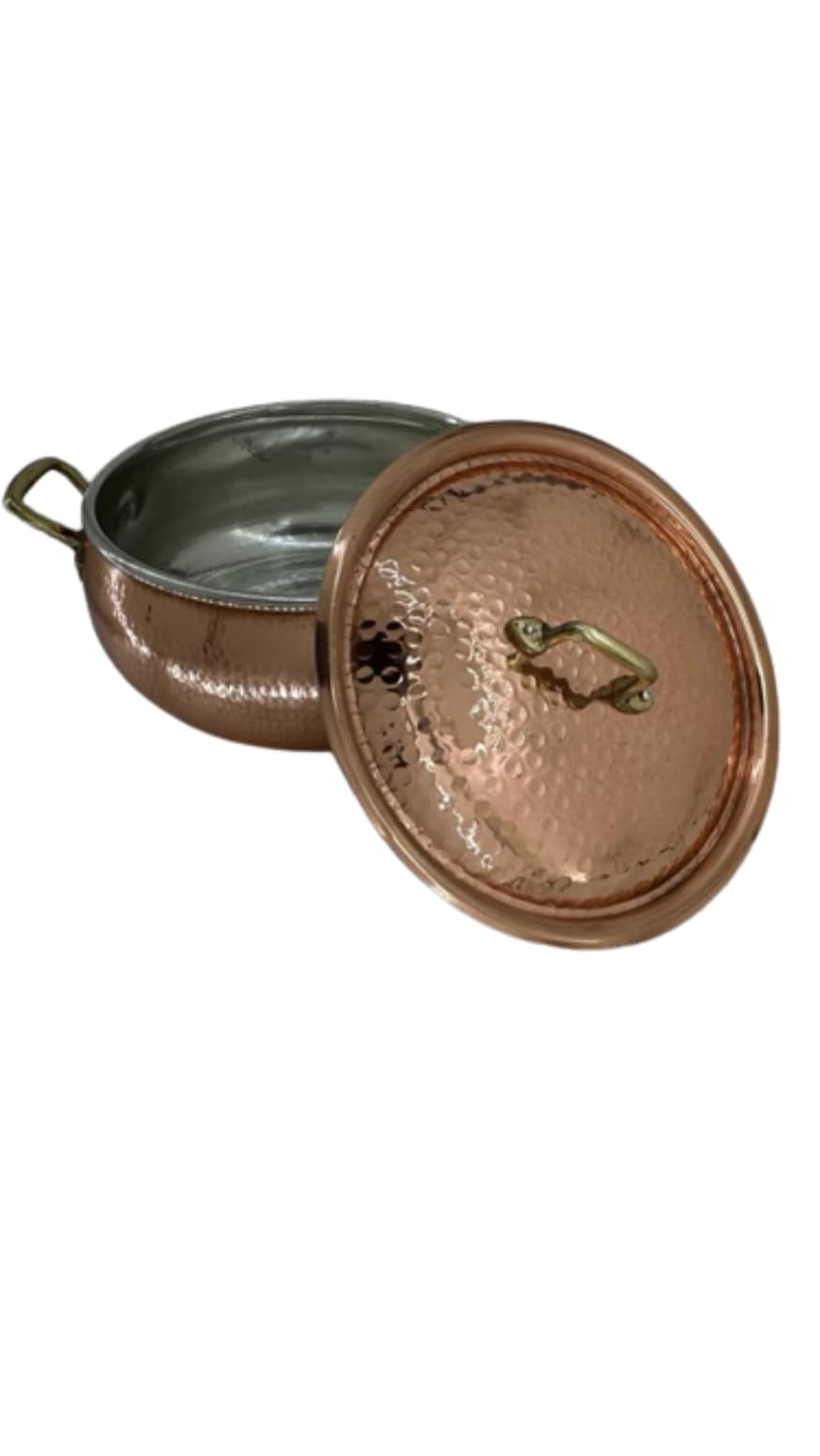 Casserole En Cuivre Étamé 27cm – 2 Manches, Fabriquée En France, NEUVE