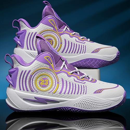 Image of Men's High-Top Basketball Shoes Anti-Slip and Wear-Resistant Soles Running Shoes Graffiti Design Fashionable Sports Shoes