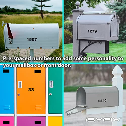 image for iSYFIX Black Vinyl Numbers Stickers – 1.5 Inch Self Adhesive (2 Sets