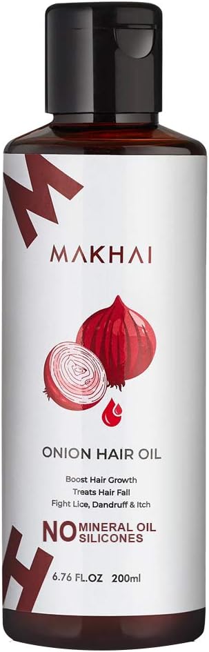 Makhai Onion Hair Growth Oil With 21 Vital ingredients and Essential Oils For Women and Men, 200 ml