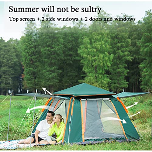 Carpa impermeable para 3 personas camping familiar verde miniatura 2