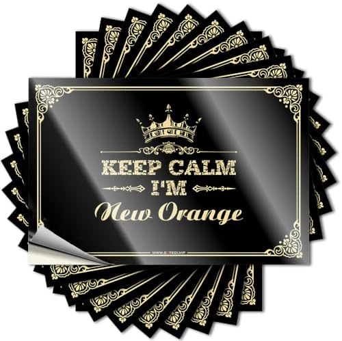 Bumper Bottle Scratch Resistant Decals, Coffee Matte Print for Phone Case Surfing | Funny Bathroom Decor Uv Proof Pack Keep Calm I'm New Orange(6X9CM) image 4