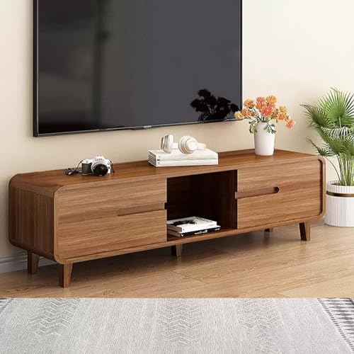 Nowoczesny stojak na telewizor z litego drewna konsola multimedialna do salonu i sypialni - wszechstronny stylowy design meble do domowej rozrywki i przechowywania