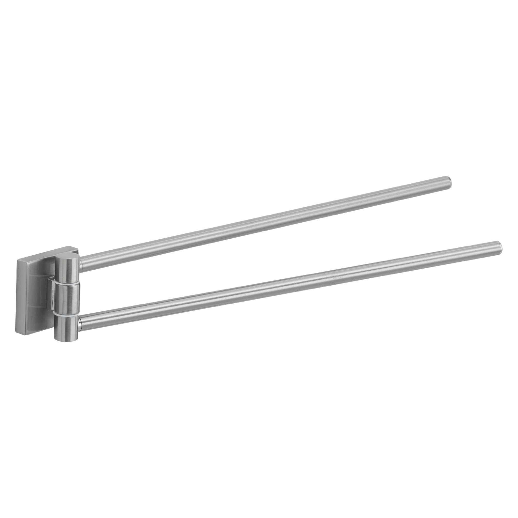 Gedy Fuji Toallero Doble Articulado Baño Pared 37,6cm Acero INOX AISI 304 Cromall Acabado Cepillado, con Tornillos Incluidos