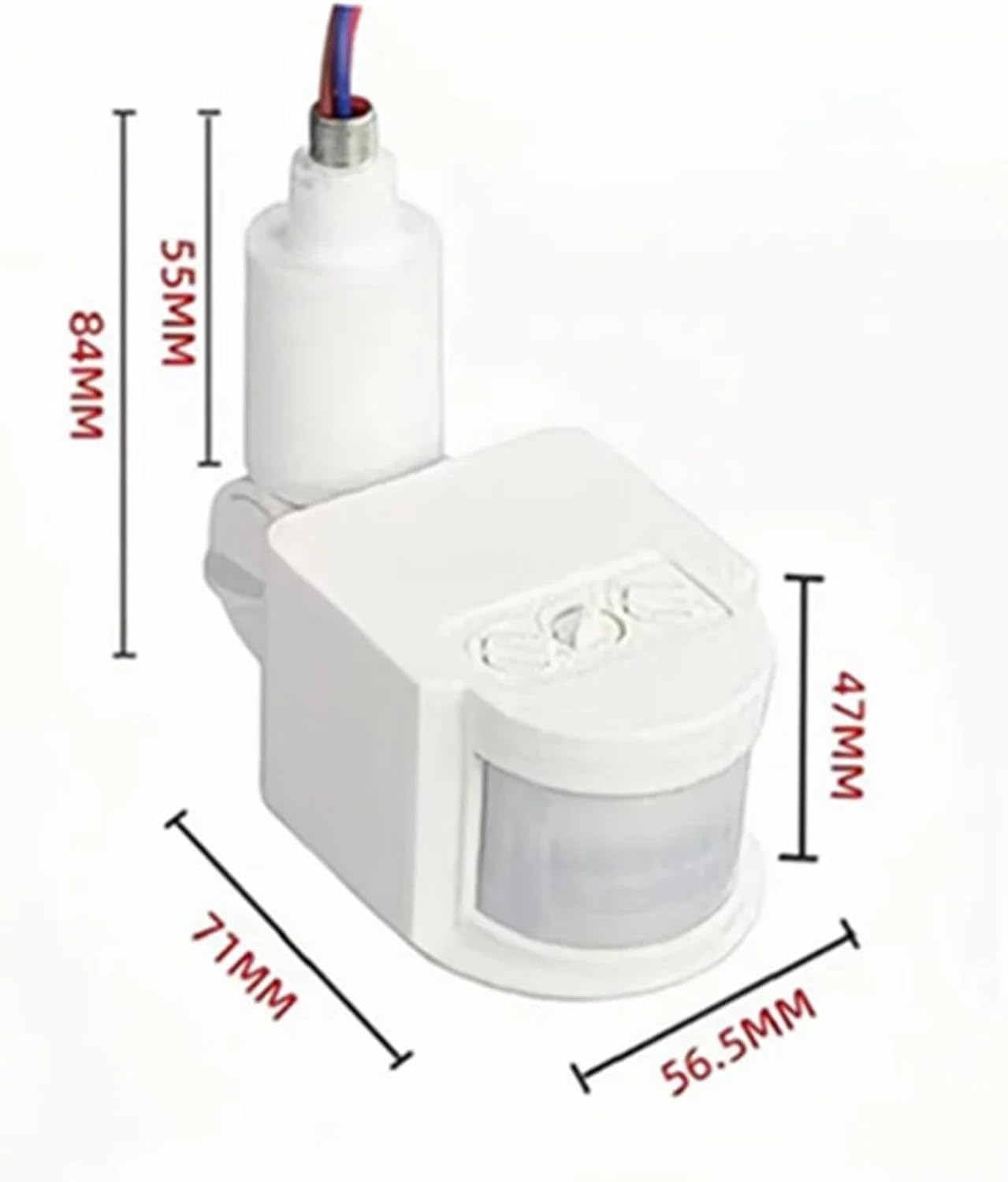 12V Motion Sensor 220V/110V PIR Movement Detector Automatic Infrared Wall Mount Timer Outdoor 24V LED Motion Sensor Light Switch(White,DC 12V)