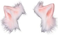 Vista 4 de VIGVAN KYC Orejas de animales Kawaii de peluche con orejas de gato para el cabello, tocado para Halloween o cosplay
