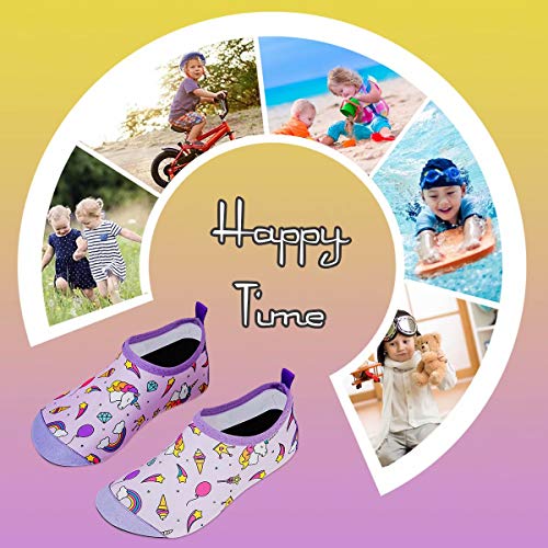 Toddler Kids-Water-Shoes Lightweight Non-Slip Aqua-Socks Swim-Shoes For Beach-Pool Walking For Boys Girls(Bt-S Unicorn Pink,28/29) #TOP6