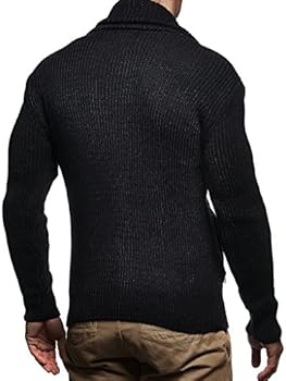 Leif Nelson Heren Cardigan Vest met Opstaande Kraag N # #NV