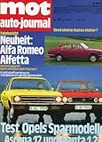  Mot Auto-journal, Heft 11/1972: Test Opels Sparmodelle - Ascona 12 und Manta 1.2, Fahrbericht: Alfa Romeo Alfetta