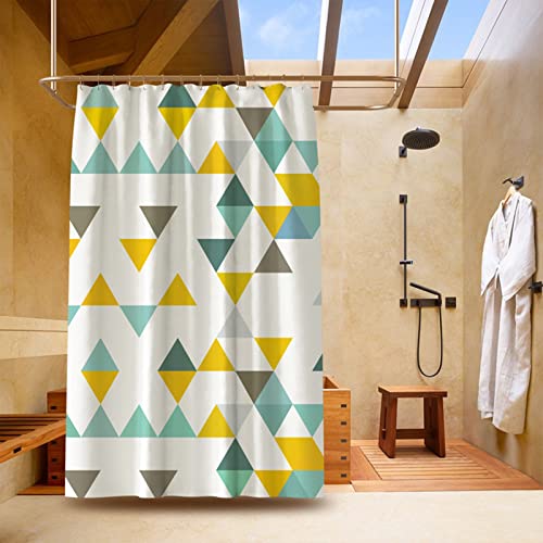 Rideau douche imprimé géométrique 180x200cm polyester anti-moisissure