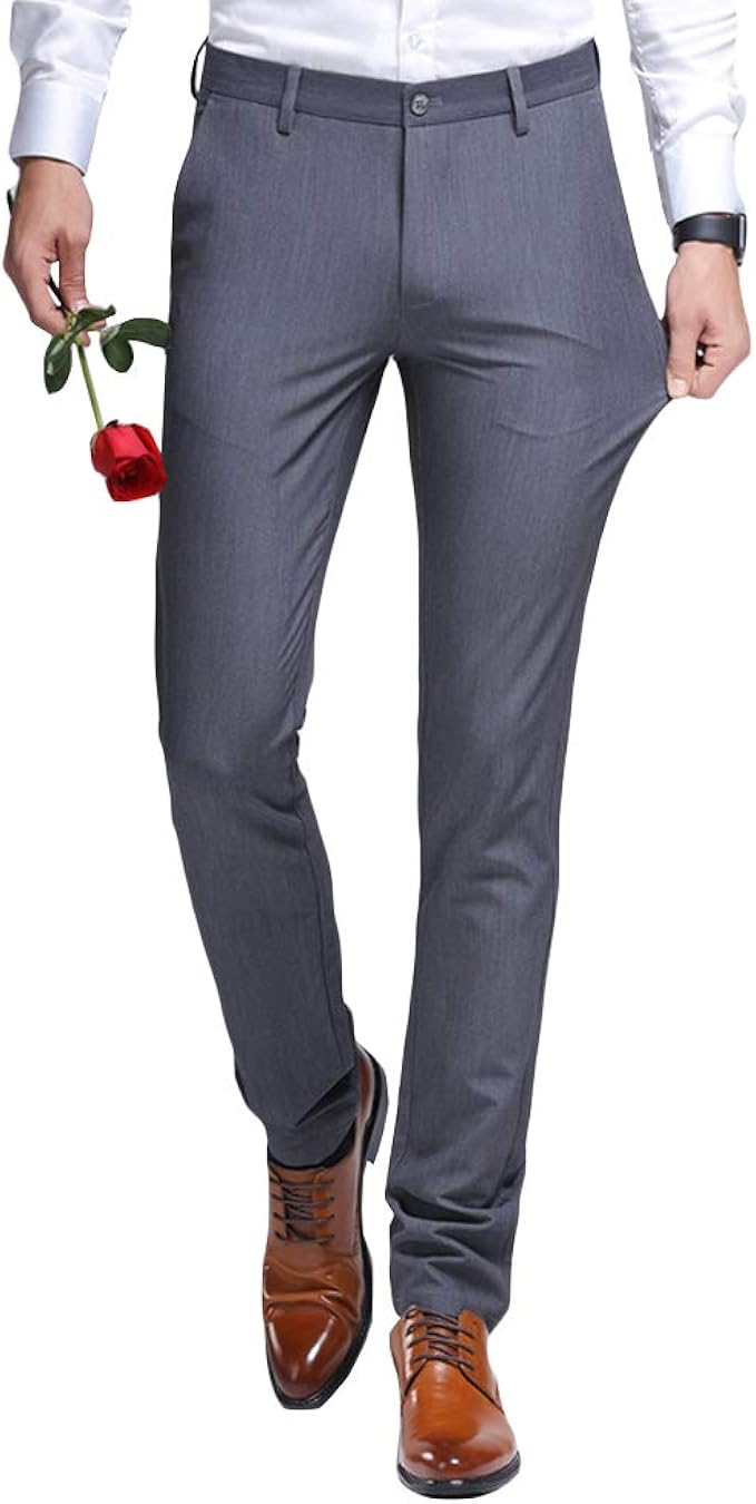 Amazon Jearey ビジネススラックス メンズ ノータック スリム チノパンツ ロングパンツ 光沢 美脚 通勤 ストレート 仕事着 オールシーズン ビジネス カジュアル 3スタイル 4カラー８サイズ展開 ロングパンツ 通販