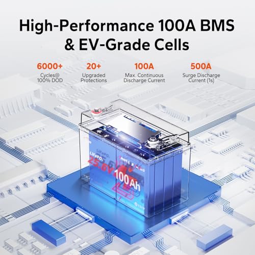 Image of LiTime 24V 100Ah Mini Bluetooth LiFePO4 Lithium Battery for Marine Boat Trolling Motors - Group 31+, 6000+ Deep Cycles, Low-temp Cutoff Protection
