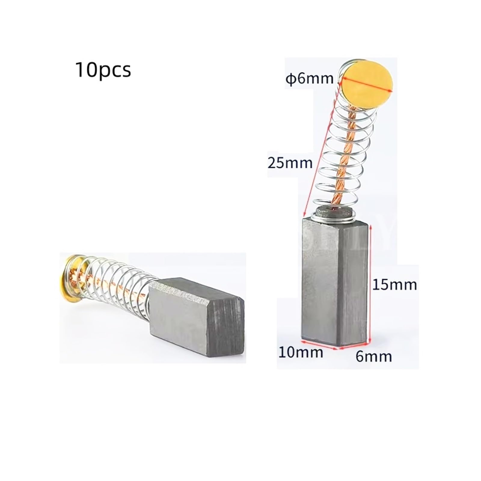 Akcesoria do szczotek węglowych Trzepaczka do jajek i mikser do makaronu, silnik sprężynowy, szczotka węglowa, szczotka węglowa do silnika DC, 7 mm, 6 mm, 5 mm, 5,5 mm, 4 mm (6 x 10 x 15)