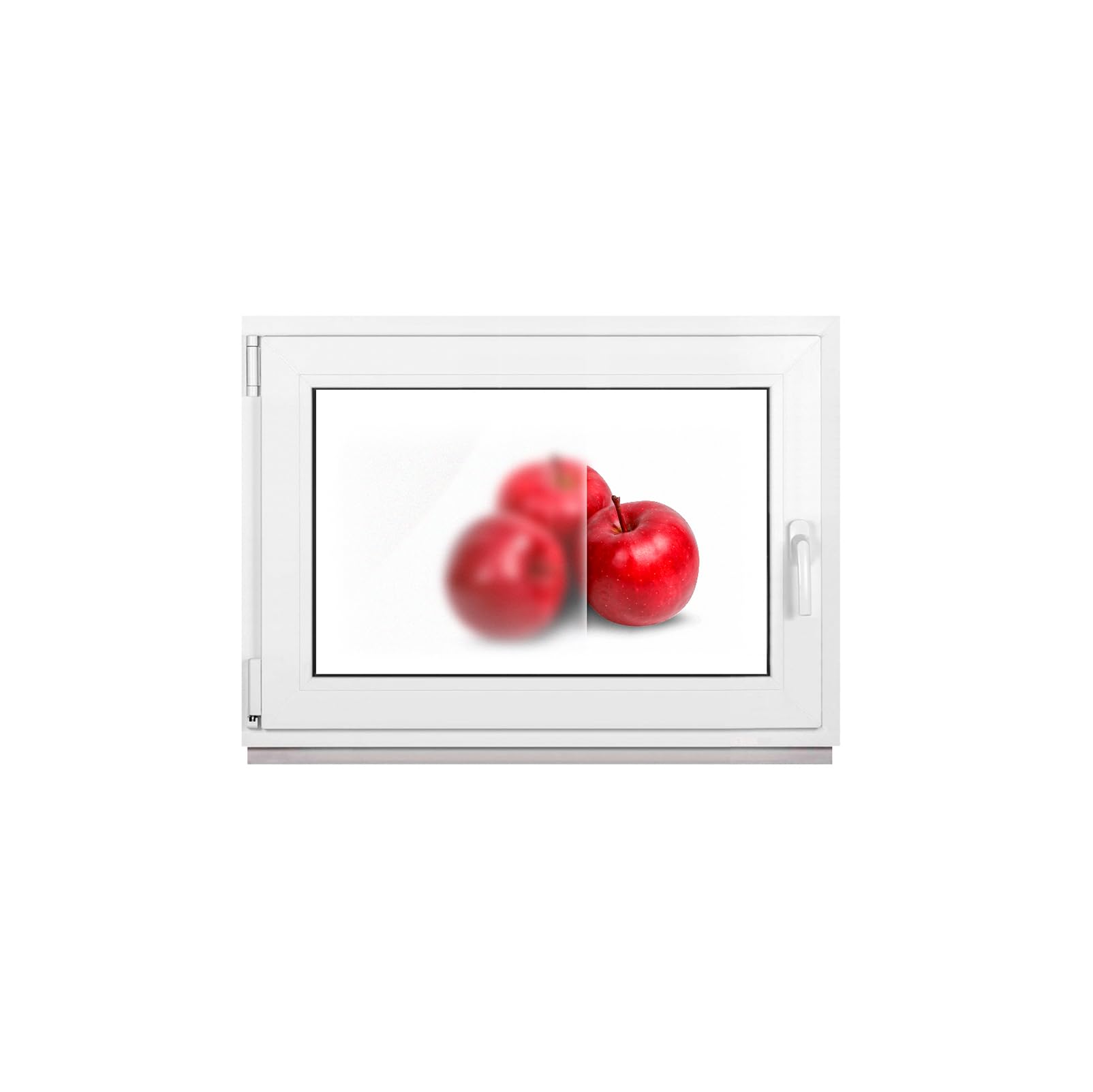 Framex Finestra da bagno Bianca Doppio Vetro Satinato 120 x 85 cm DIN Sinistra, Finestra seminterrato PVC Satinato 1200 x 850 mm 32 mm Oscillobattente (Maniglia Destra)