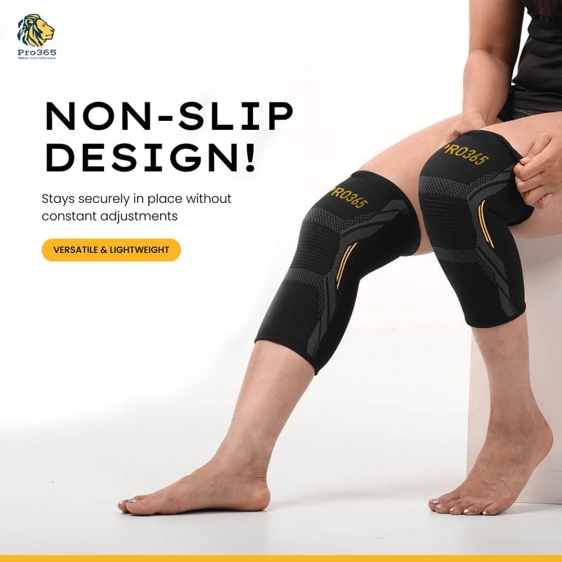 PRO365 Premium Gym Knee Cap| Advanced Pain Relief Brace| Supportive Guard| Stretchable Knee Pad| Protective Knee Band for Men & Women| Large| - Image 3 thumbnail