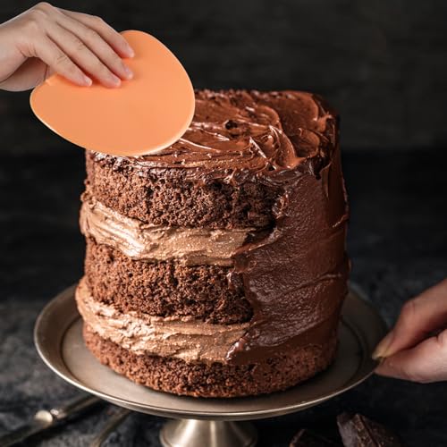2PCS Orange Silicone Bowl, Curved Contoured Edge Flexible Bench Scraper Kitchen Tool, Bread Scraper Spatula Helper for Baking, Shaping Pastry/Sourdough Dough, Proofing & Scraping Food - Thumbnail 5