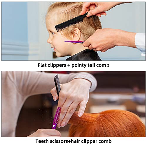 Hair Cutting Scissors Set Professional Hairdressing Scissors Kit With Straight Scissors, Thinning Scissors, Comb, Cape, Hairpin, Brush Multi Use Haircut Kit For Salon Barber And Home Using #TOP4