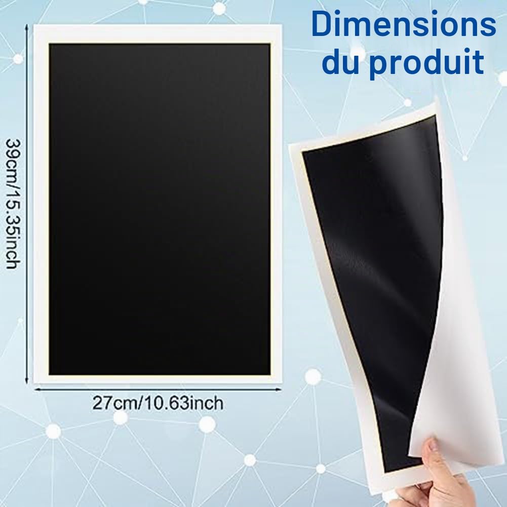 Lot de 4 papiers de marquage gravés noirs - 39 x 27 cm - Idéal pour le métal, le verre, la céramique et plus encore