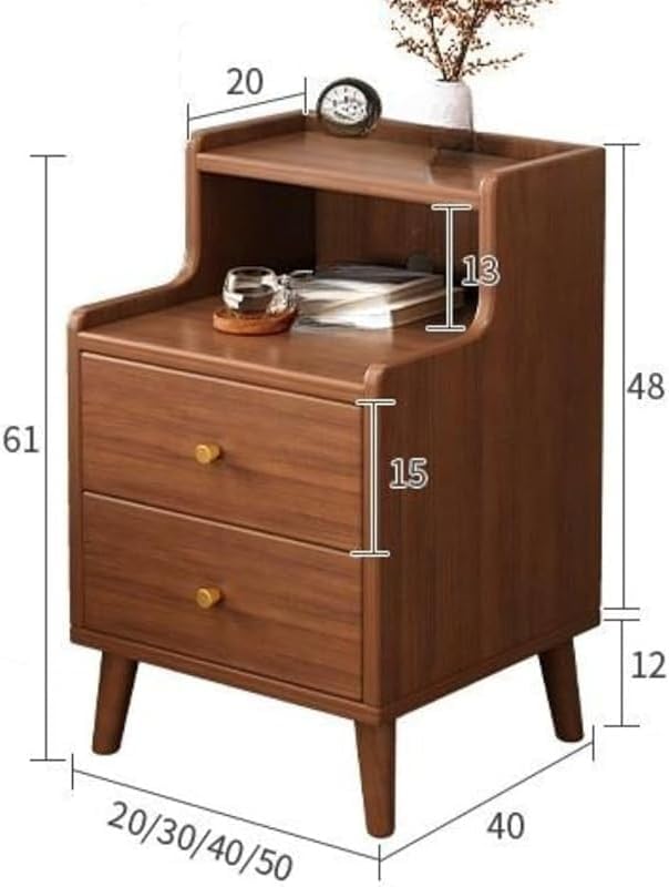 Rutexcナチュラルウッドベッドサイドテーブル 引き出し付き ミニチェスト ベッドルーム収納ナチュラルな木目調のデザインで、様々な