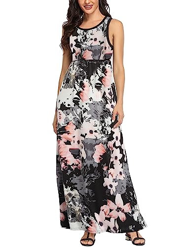 Image of Lacavocor Womens Summer Maxi Dress Tank Top Sleeveless Long Dresses