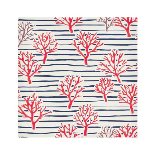 Servilletas de tela satinadas rojas coral cuadradas x6 miniatura 1