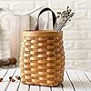 hanging wicker basket Hand Woven Wood Storage Basket Portable Wall Hanging Flower Basket Organizer Fruit Vegetable Rattan Box Home Decoration Height 61in