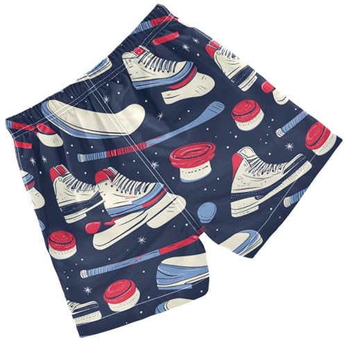 Pigsaly Boys Swim Trunks Hockey Balls Sports Blue Red Boys Board Shorts Swimsuit Swimwear Summer Bathing Suit 2T2
