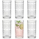 Bekith 6 Pack 360ml Romantic Water Glasses, Premium Drinking Glasses Tumblers for Beverages, Beer, Refreshments, Vintage Glassware Set for Dinner Parties, Bars, Restaurants