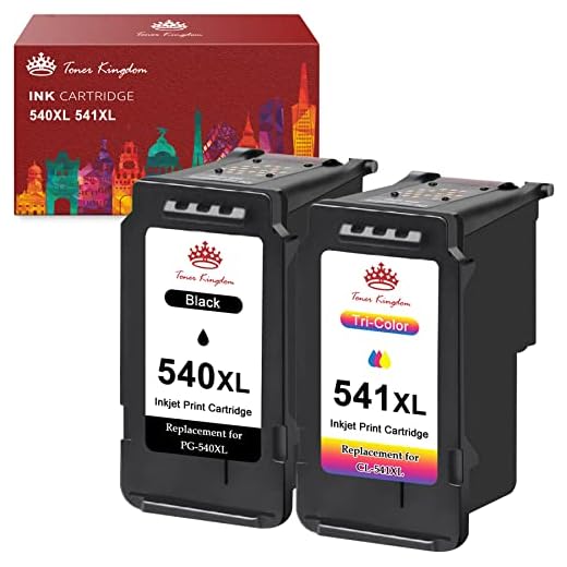 Toner Kingdom PG-540XL CL-541XL renoverade bläckpatroner kompatibla med Canon 540 541 för Canon PIXMA MG4250 MG3650 MG3550 MG3250 MG3150 MG2250 MX535 MX475 TS5150 TS5151 (1 (1 Svart, 1 Tri-färg)
