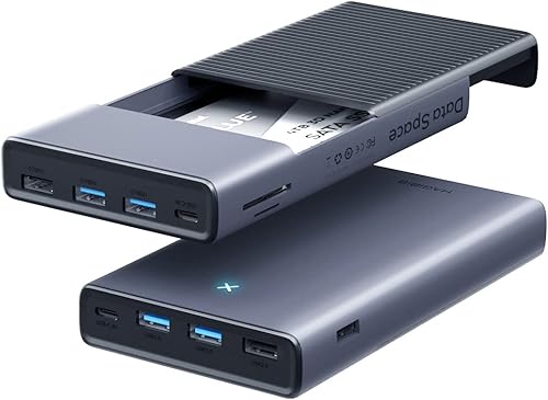Hagibis Concentrador USB-C con carcasa para disco duro, estación de acoplamiento tipo C 2 en 1 y carcasa para disco duro externo SATA de 2.5