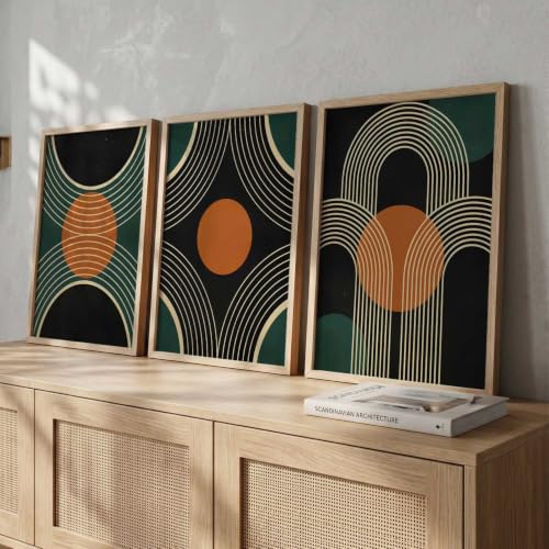Image of kotart Boho Art Home Decoration Painting | Aesthetic Paintings With Frame For Living Room Bed Room Hotel Wall Decor Digital Reprint Set of 3 (20x30 Inch)