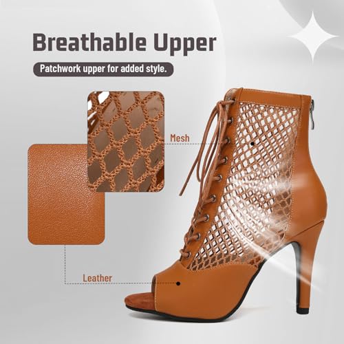 Peep Toe Latin Salsa Dance Boots for Women 4 Inch Heel Dance Shoes2