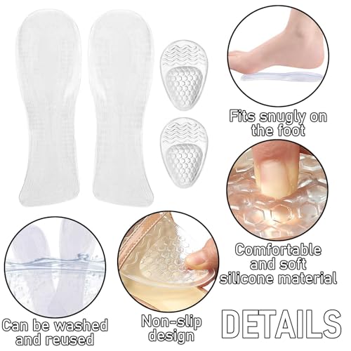 4 pares de plantillas para tacones altos con gel adhesivo 3/4 miniatura 2
