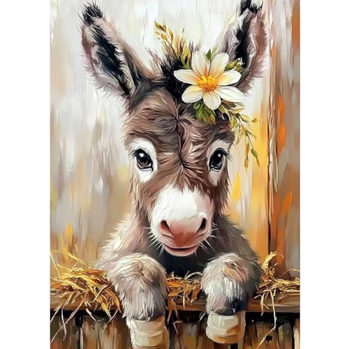 CEOVR Diamond Painting Burro,5D Diamond Painting Kit Completo Lobo,Pintura de Diamantes Arte 30x40 cm,DIY Animales Lindos Diamond Painting Kits,Diamond Art Kits Adulto Principiante