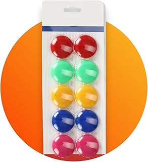 10 قطعة مغناطيس ثلاجة ملونة ، مغناطيس دائري قطر 3 سم للسبورة البيضاء والثلاجة والمكتب والمدرسة ولوحة الملاحظات 5 الوان