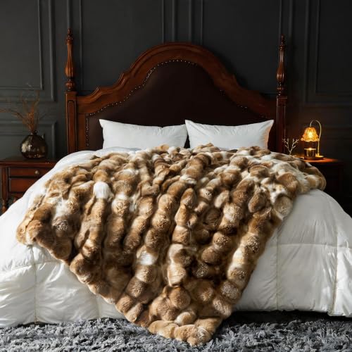 YBIKE Kuscheldecke Flauschig Bubble Decke, Kunstfelldecke Plüschdecke Fellimitat Kunstpelz Decke für Sofa, Schlafzimmer und Wohnzimmer… – Ansicht 6